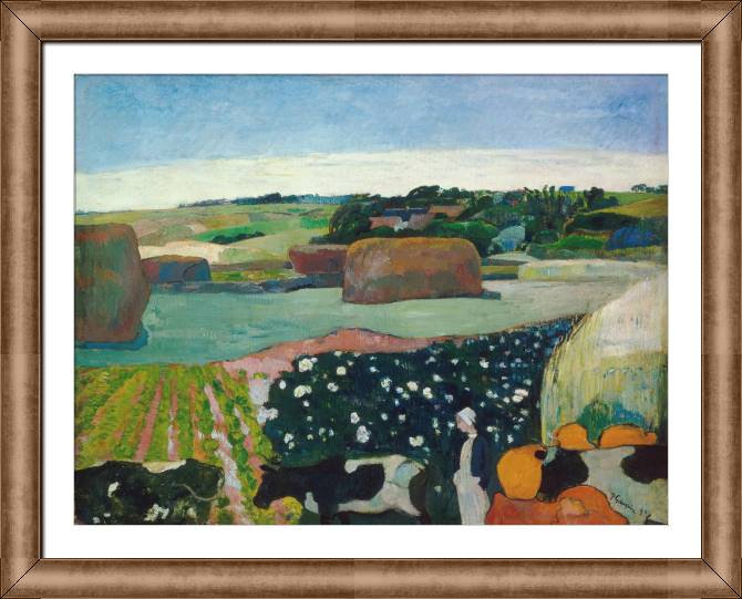 Картины в рамке, багете Paul Gauguin Haystacks in Brittany