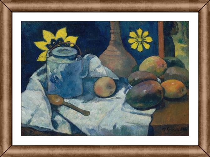 Картины в рамке, багете Paul Gauguin Still Life with Teapot and Fruit