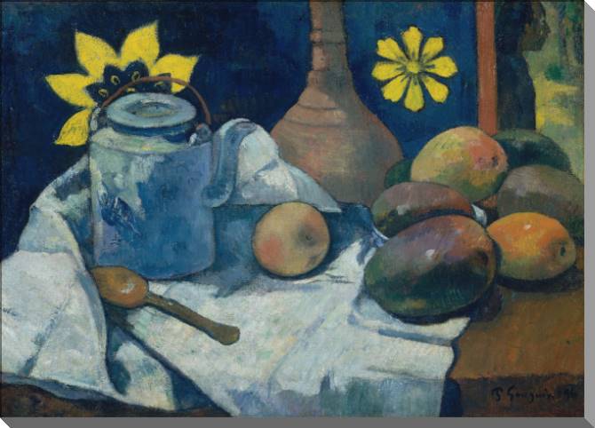 Купить и печать на заказ Картины на холсте Поль Гоген Still Life with Teapot and Fruit