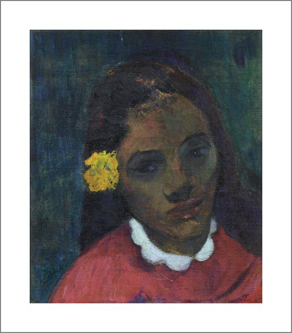 Paintings, photos from Passepartout Paul Gauguin Head of a Tahitian Woman with Flower in Hair