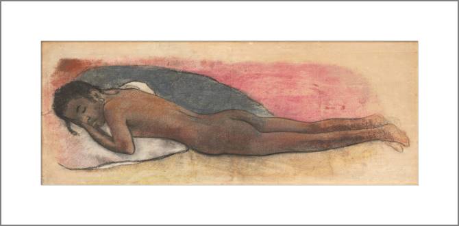 Купить и печать на заказ Картины, фото с паспарту Поль Гоген Reclining Nude