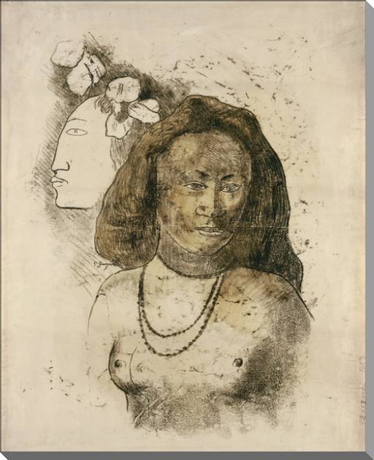 Купить и печать на заказ Картины на холсте Поль Гоген Tahitian Woman with Evil Spirit