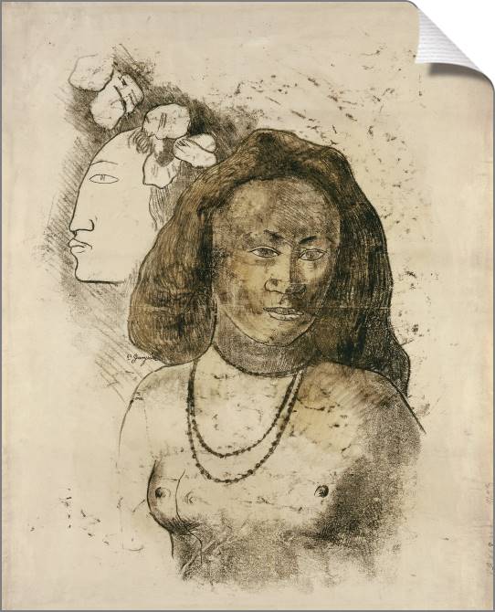 Картины на холсте Paul Gauguin Tahitian Woman with Evil Spirit