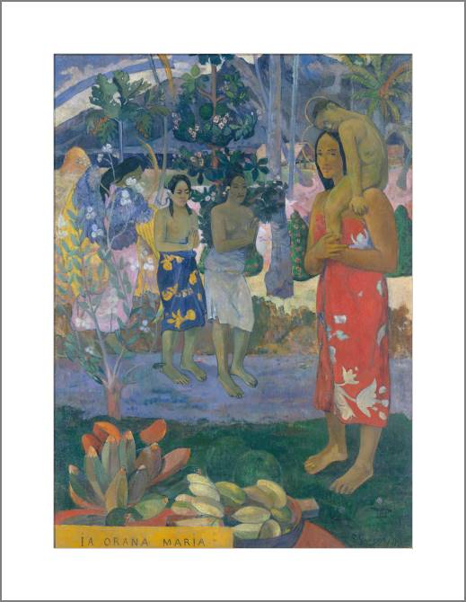 Картины, фото с паспарту Paul Gauguin Ia Orana Maria (Hail Mary)