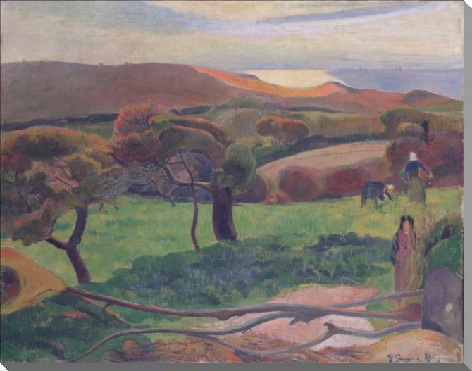 Купить и печать на заказ Картины на холсте Поль Гоген Landscape from Bretagne
