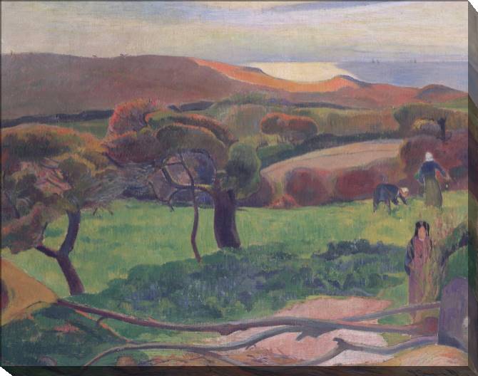 Купить и печать на заказ Картины на холсте Поль Гоген Landscape from Bretagne