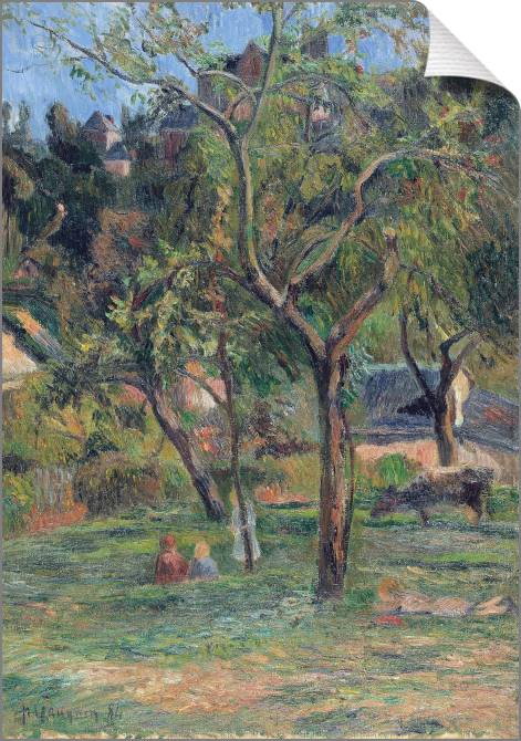 Картины на холсте Paul Gauguin An Orchard under the Church of Bihorel