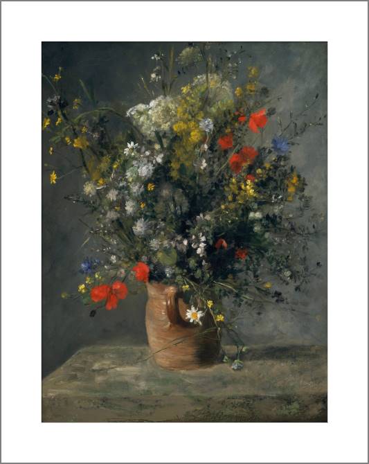 Картины, фото с паспарту Pierre Auguste Renoir Flowers in a Vase