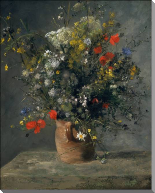 Купить и печать на заказ Картины на холсте Пьер Огюст Ренуар Flowers in a Vase