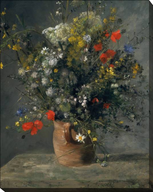 Купить и печать на заказ Картины на холсте Пьер Огюст Ренуар Flowers in a Vase