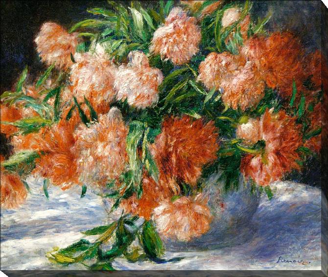 Купить и печать на заказ Картины на холсте Пьер Огюст Ренуар Peonies