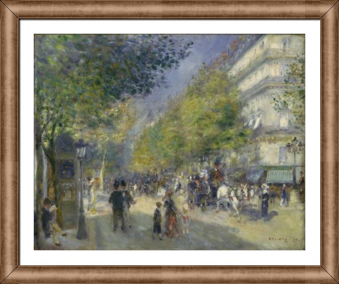 Картины в рамке, багете Pierre Auguste Renoir Les Grands Boulevards