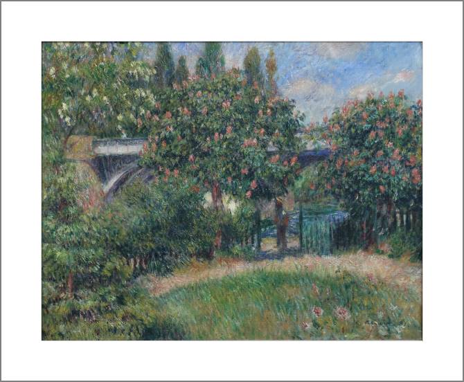 Картины, фото с паспарту Pierre Auguste Renoir Railway Bridge at Chatou