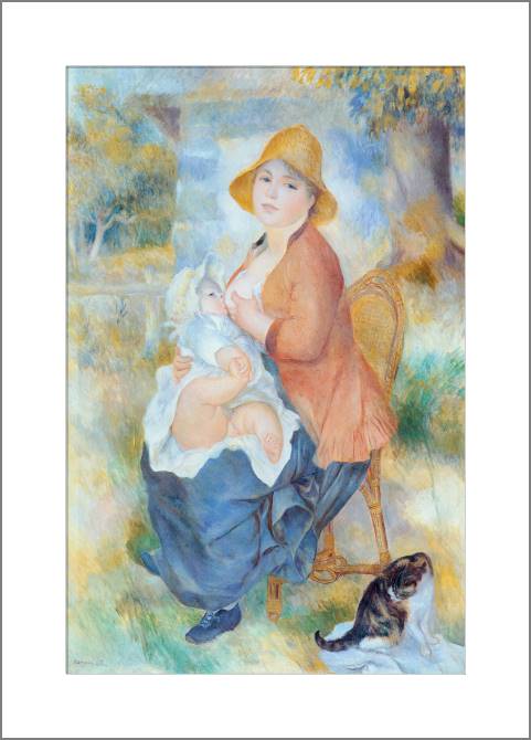 Картины, фото с паспарту Pierre Auguste Renoir Motherhood (also known as Woman Breast Feeding Her Child)