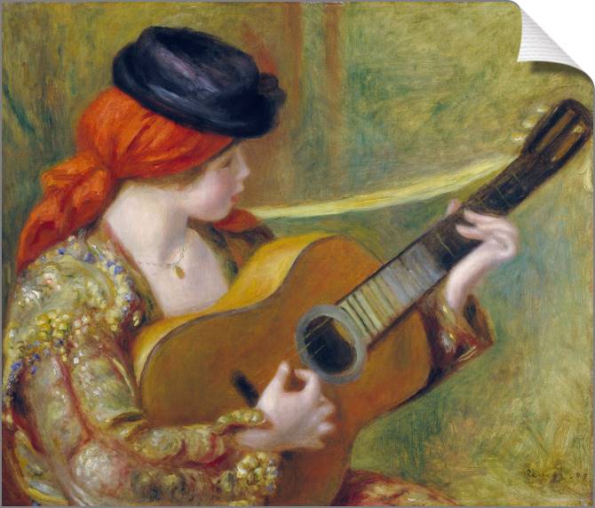 Картины на холсте Pierre Auguste Renoir Young Spanish Woman with a Guitar