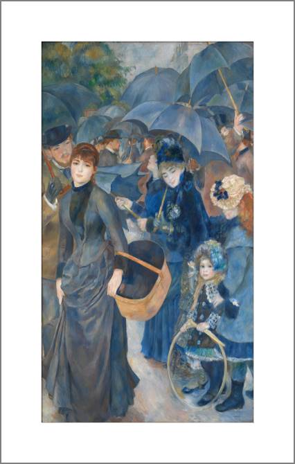 Картины, фото с паспарту Pierre Auguste Renoir Umbrellas