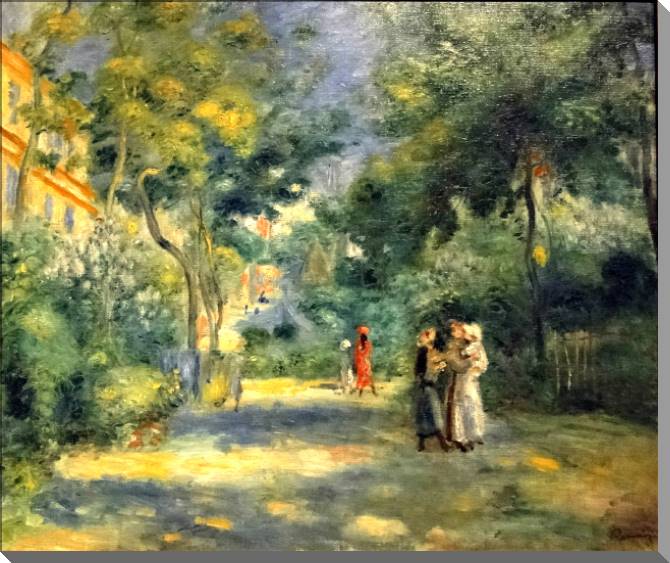 Купить и печать на заказ Картины на холсте Пьер Огюст Ренуар Figures in a Garden of Montmartre