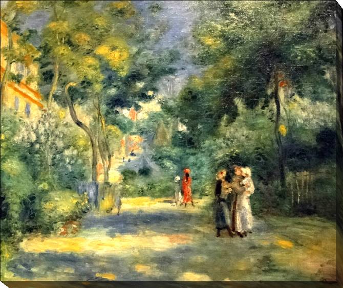 Купить и печать на заказ Картины на холсте Пьер Огюст Ренуар Figures in a Garden of Montmartre