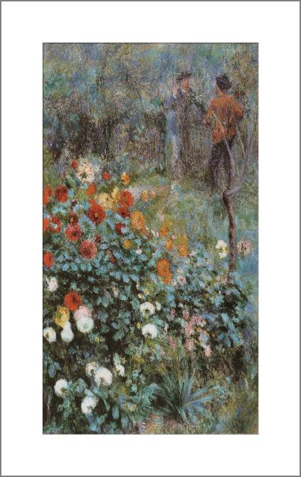 Купить и печать на заказ Картины, фото с паспарту Пьер Огюст Ренуар The Garden in the Rue Cortot at Montmartre
