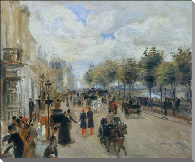 Купить и печать на заказ Картины на холсте Пьер Огюст Ренуар Paris, the Quay of Malaquais
