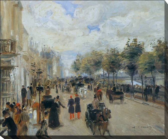 Купить и печать на заказ Картины на холсте Пьер Огюст Ренуар Paris, the Quay of Malaquais