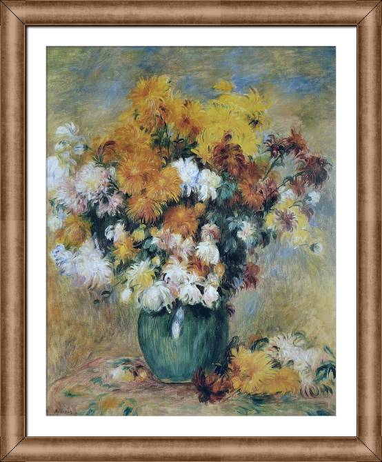 Картины в рамке, багете Pierre Auguste Renoir Bouquet of Chrysanthemums