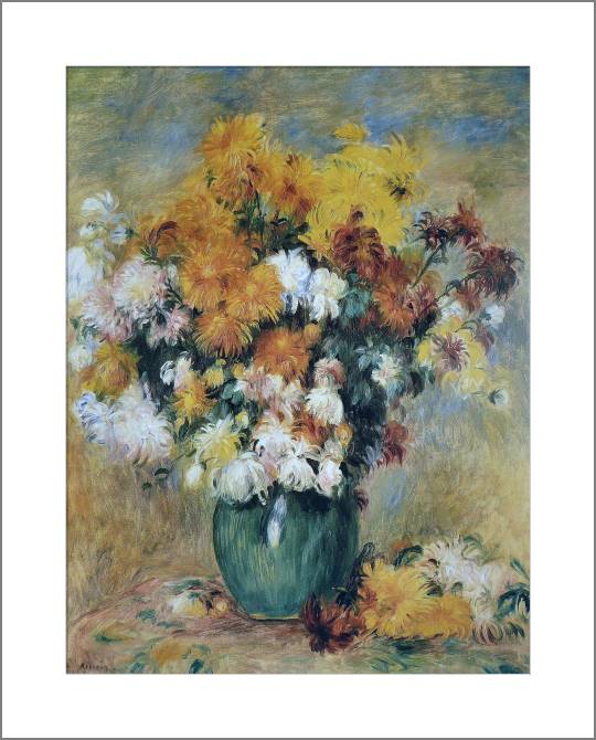 Купить и печать на заказ Картины, фото с паспарту Букет хризантем