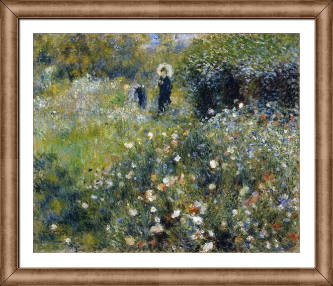 Картины в рамке, багете Pierre Auguste Renoir Woman with Parasol in the Garden at Summer