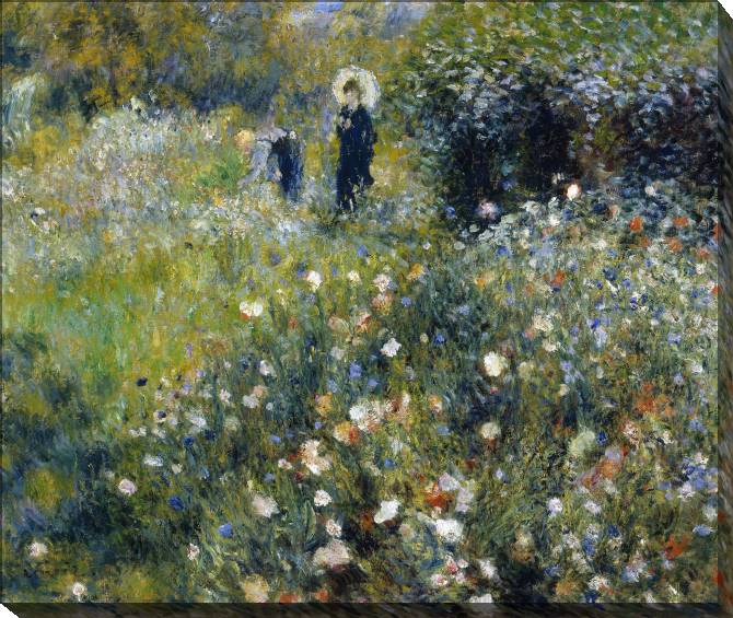 Paintings on canvas Pierre Auguste Renoir Woman with Parasol in the Garden at Summer