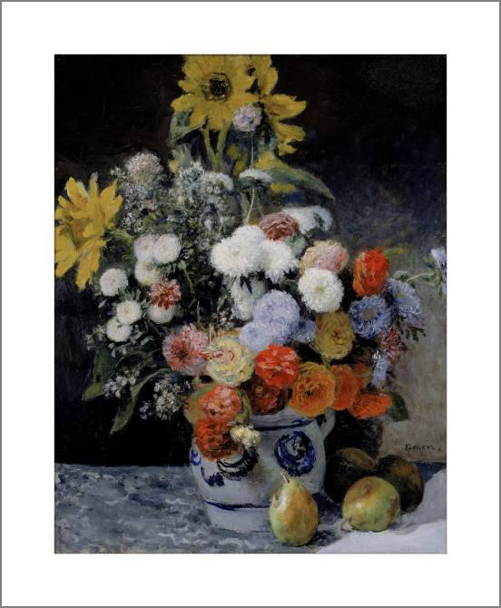 Купить и печать на заказ Картины, фото с паспарту Смешанные цветы в глиняном горшке