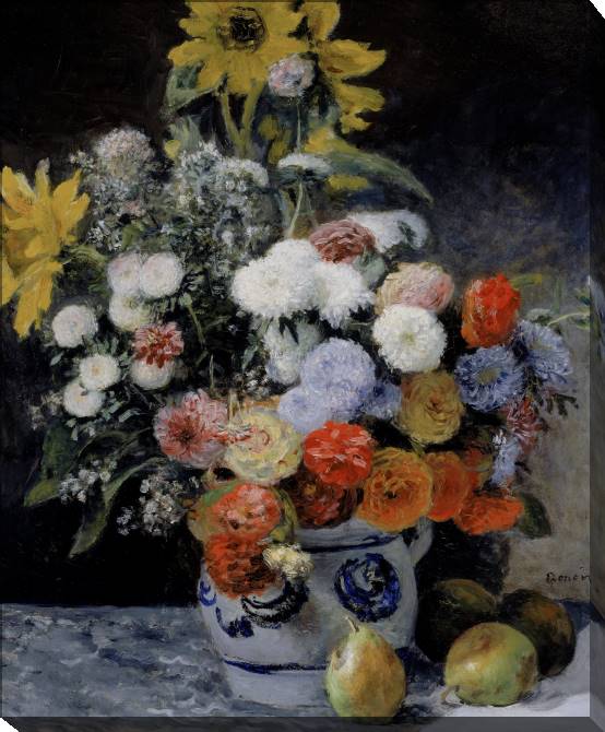 Paintings on canvas Pierre Auguste Renoir Mixed Flowers in an Earthenware Pot