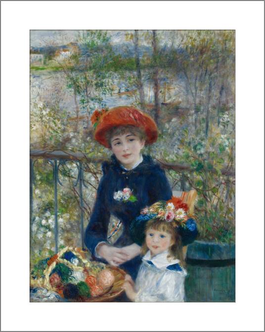 Купить и печать на заказ Картины, фото с паспарту Две сестры (на террасе)