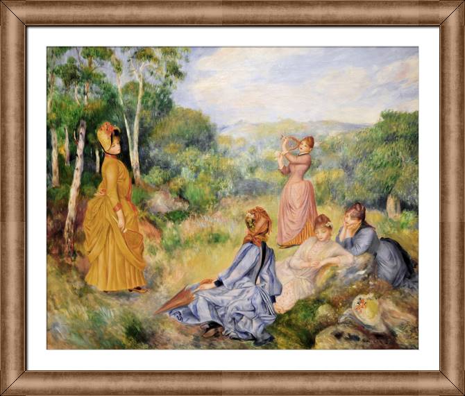 Картины в рамке, багете Pierre Auguste Renoir Young Ladies Playing Badminton