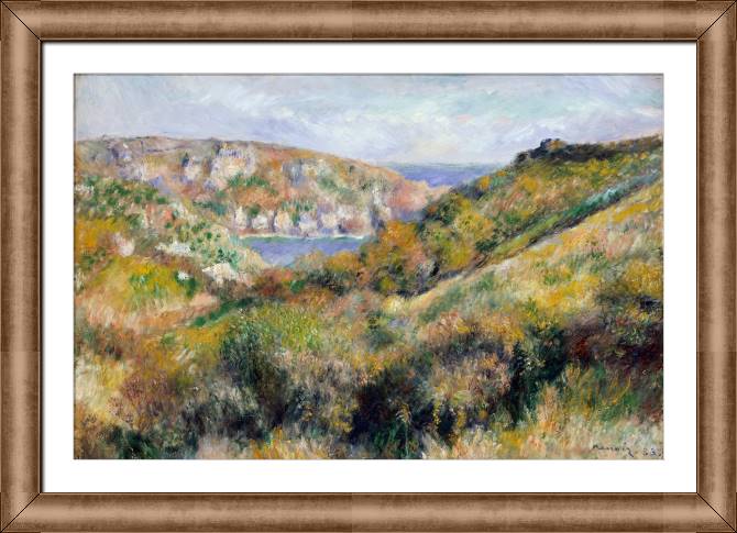 Картины в рамке, багете Pierre Auguste Renoir Hills Around Moulin Huet Bay, Guernsey
