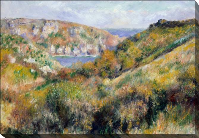 Paintings on canvas Pierre Auguste Renoir Hills Around Moulin Huet Bay, Guernsey