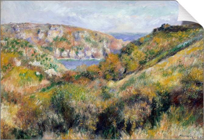 Купить и печать на заказ Картины на холсте Холмы вокруг залива Мулен-Хуэт в Гернси