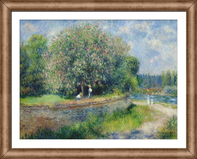 Картины в рамке, багете Pierre Auguste Renoir Chestnut Tree Blooming