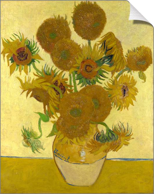 Купить и печать на заказ Картины на холсте Ваза с пятнадцатью подсолнухами