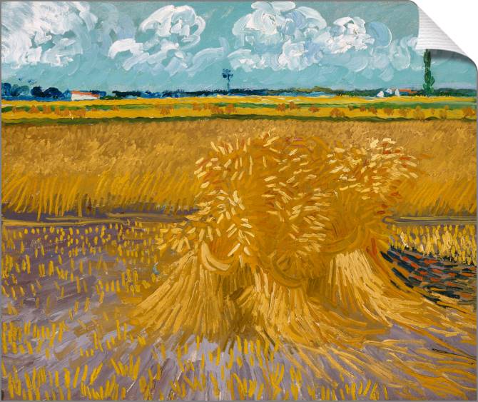 Купить и печать на заказ Картины на холсте Пшеничное поле со снопами