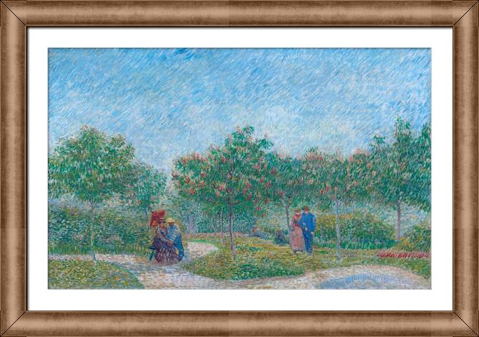 Картины в рамке, багете Vincent van Gogh Courting Couples in the Voyer d'argenson Park in Asniere