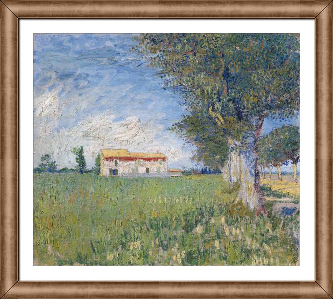 Картины в рамке, багете Vincent van Gogh Farmhouse in a Wheat Field