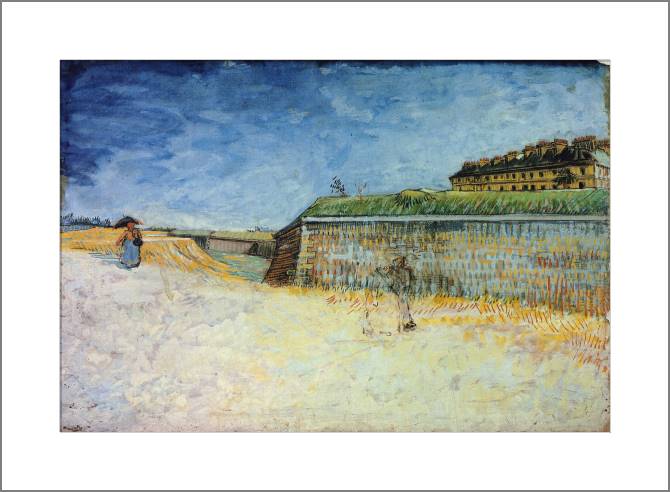 Купить и печать на заказ Картины, фото с паспарту Укрепления Парижа с домами