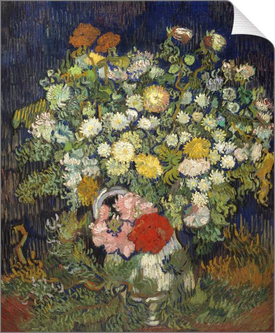 Купить и печать на заказ Картины на холсте Букет цветов вазе