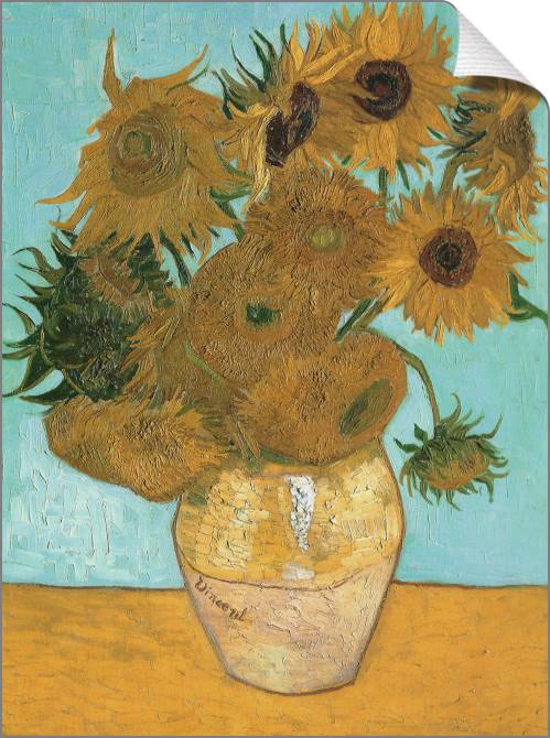 Купить и печать на заказ Картины на холсте Ваза с двенадцатью подсолнухами