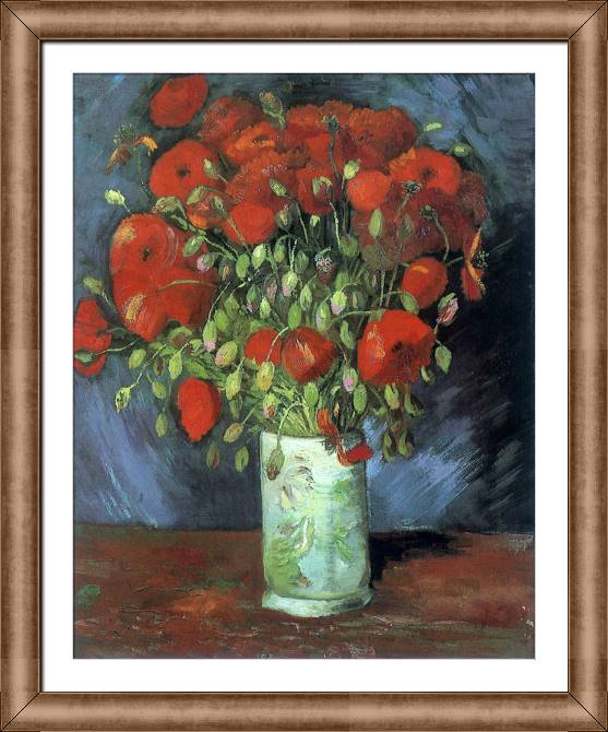 Картины в рамке, багете Vincent van Gogh Vase with Red Poppies