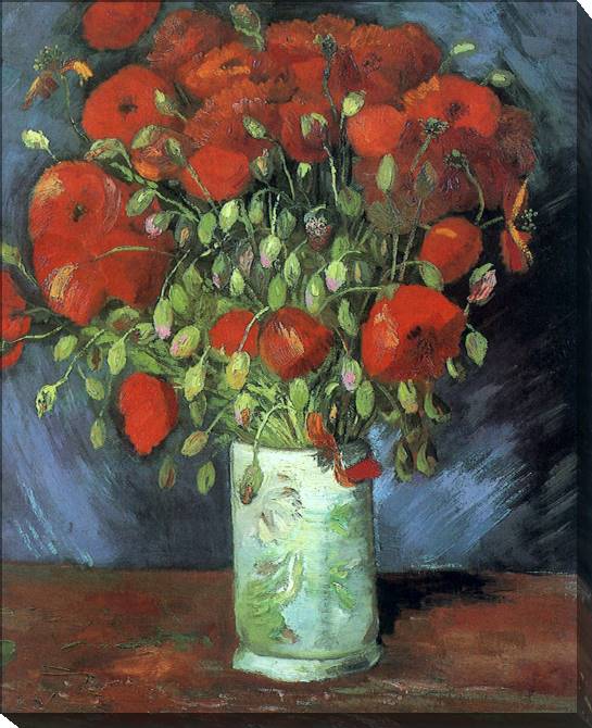 Картины на холсте Vincent van Gogh Vase with Red Poppies