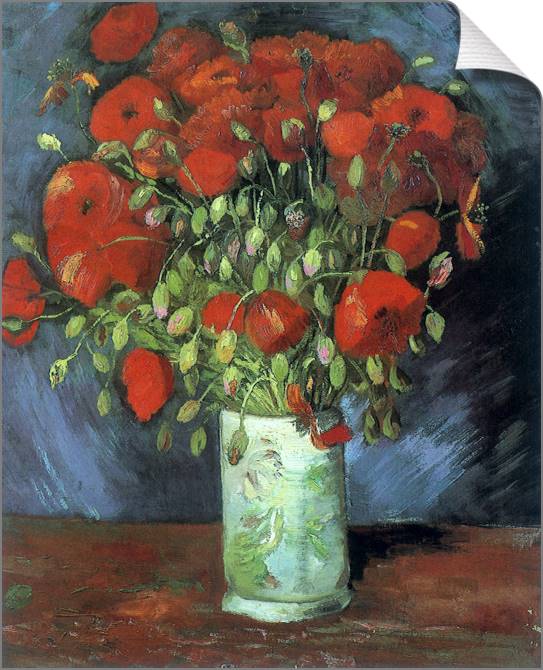 Купить и печать на заказ Картины на холсте Ваза с красными маками