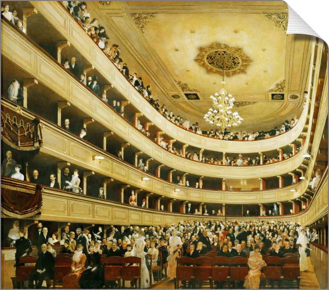 Купить и печать на заказ Картины на холсте Зрительный зал в Старом Бургтеатре, Вена