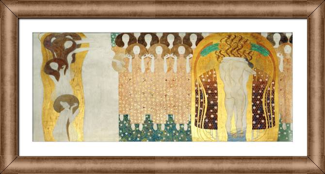 Картины в рамке, багете Gustav Klimt the Beethoven Frieze; The Arts, Choir of Angels, Embracing Couple