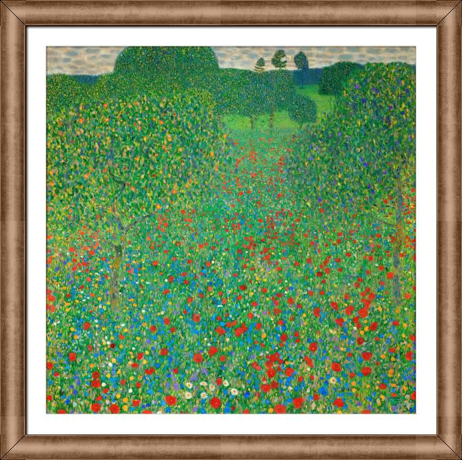 Картины в рамке, багете Gustav Klimt Poppy Field